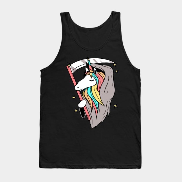 Unicorn Grim Reaper Tank Top by DRIPCRIME Y2K